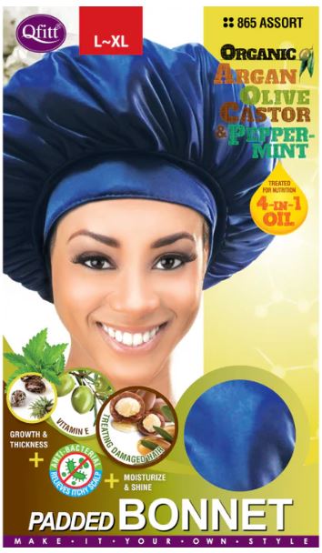 QFITT Organic Satin Padded Bonnet L~XL, Sareya Beauty Supply Store, Hair accessories